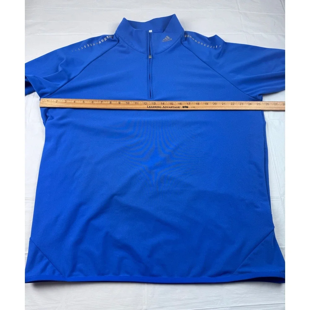 Adidas Golf Puremotion Mens XL Blue Quarter Zip Pullover‎ Reflective Jacket